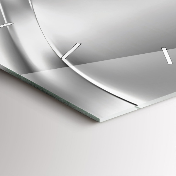 Ceas pătrat de perete din sticlă Abstracția argintului