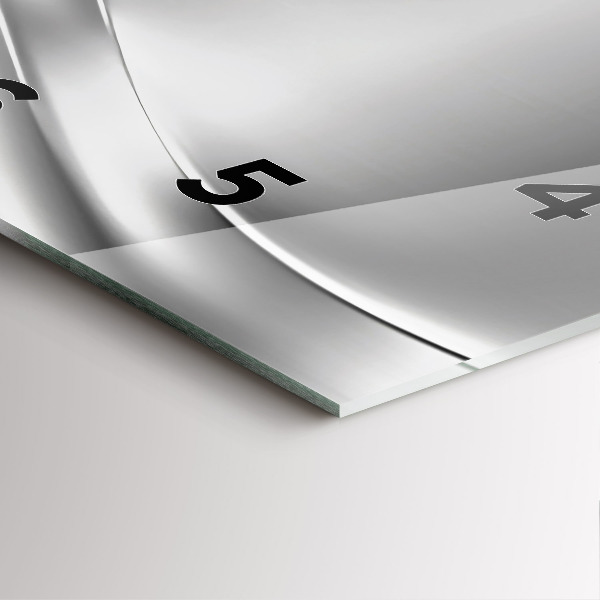 Ceas pătrat de perete din sticlă Abstracția argintului