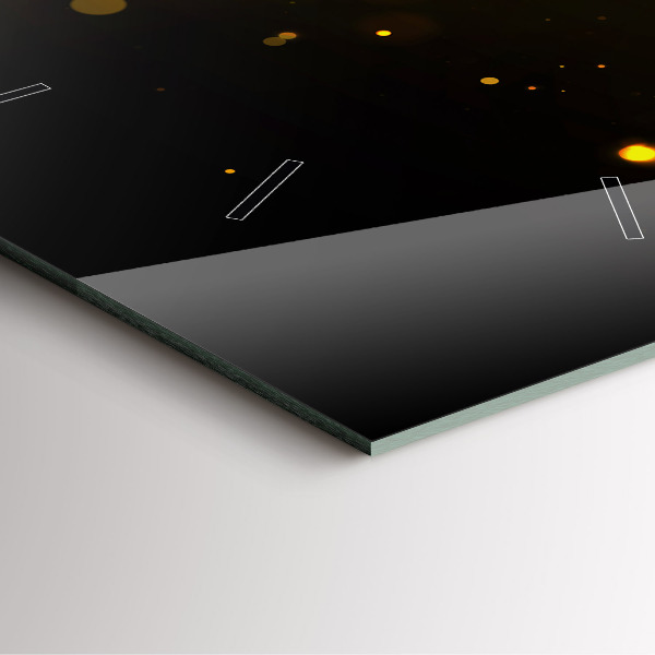 Ceas pătrat de perete din sticlă Polen auriu