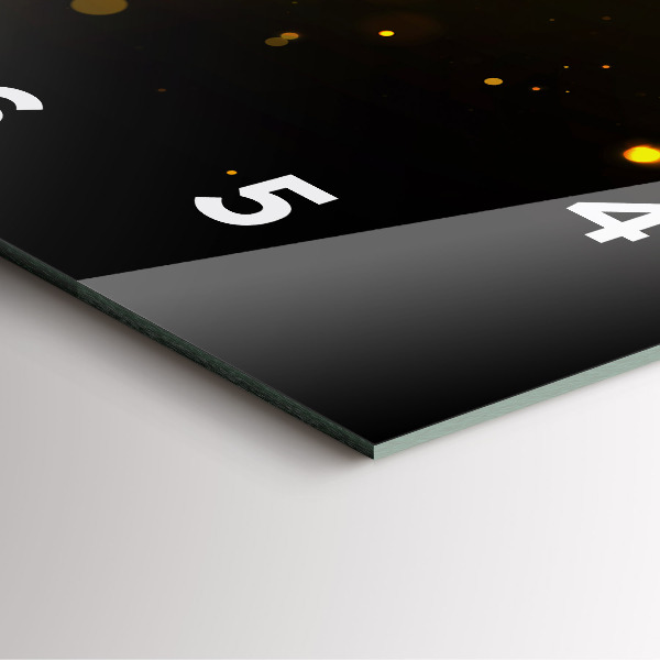 Ceas pătrat de perete din sticlă Polen auriu