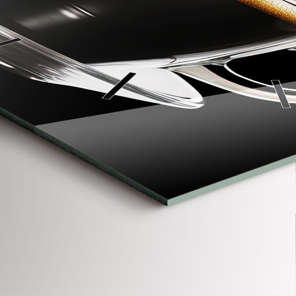 Ceas pătrat de perete din sticlă Cafea neagră