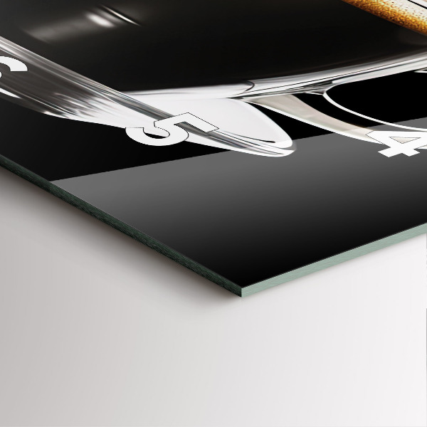 Ceas pătrat de perete din sticlă Cafea neagră