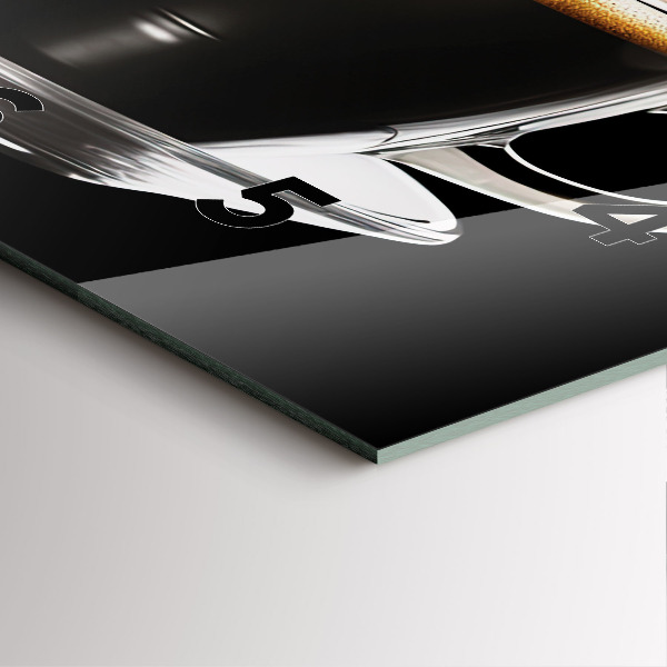 Ceas pătrat de perete din sticlă Cafea neagră