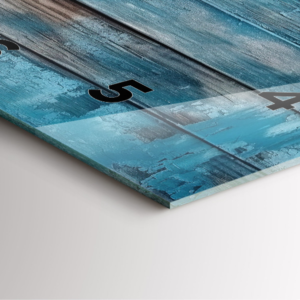 Ceas pătrat de perete din sticlă Placi albastre