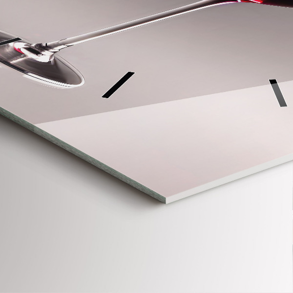 Ceas pătrat de perete din sticlă Un pahar de vin roșu