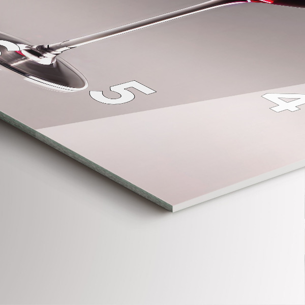 Ceas pătrat de perete din sticlă Un pahar de vin roșu