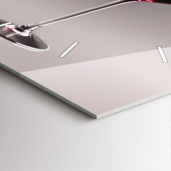 Ceas pătrat de perete din sticlă Un pahar de vin roșu