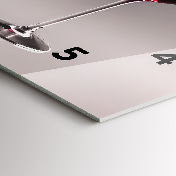 Ceas pătrat de perete din sticlă Un pahar de vin roșu