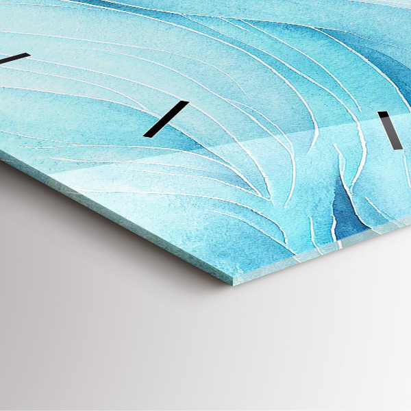 Ceas pătrat de perete din sticlă Nori albaștri