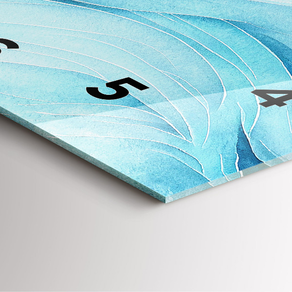 Ceas pătrat de perete din sticlă Nori albaștri