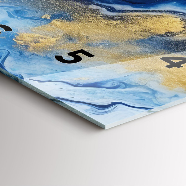 Ceas pătrat de perete din sticlă Marmură albastră