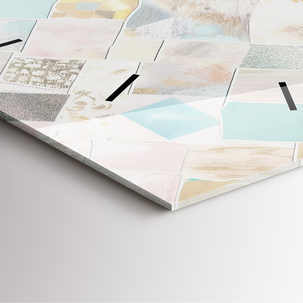 Ceas pătrat de perete din sticlă Placi colorate