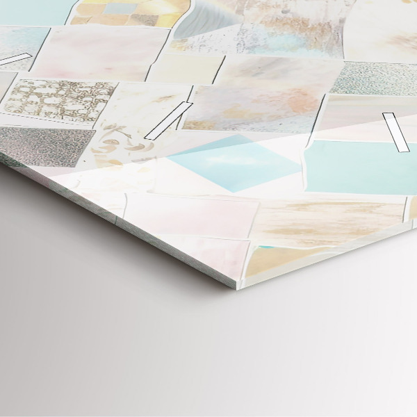 Ceas pătrat de perete din sticlă Placi colorate