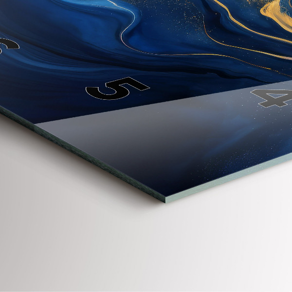 Ceas pătrat de perete din sticlă Marmură albastră