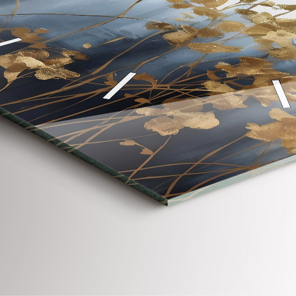 Ceas pătrat de perete din sticlă Flori abstracte