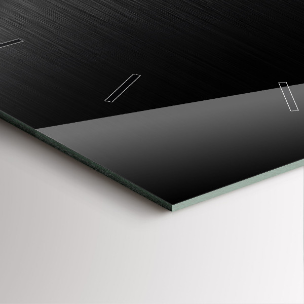 Ceas pătrat de perete din sticlă Linii negre și argintii