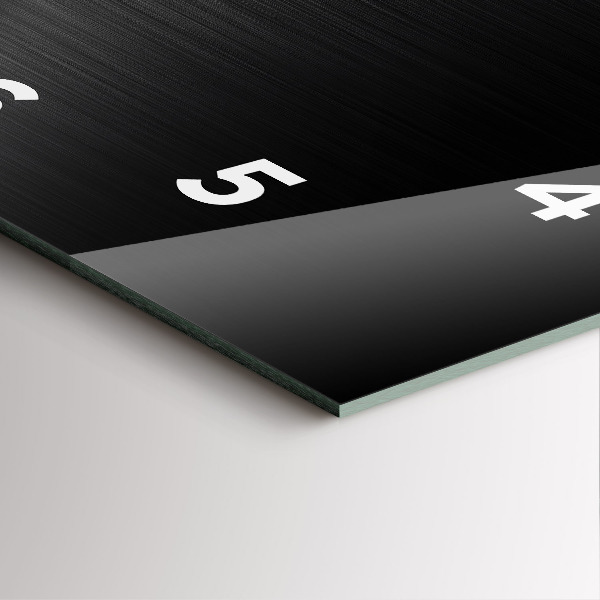 Ceas pătrat de perete din sticlă Linii negre și argintii