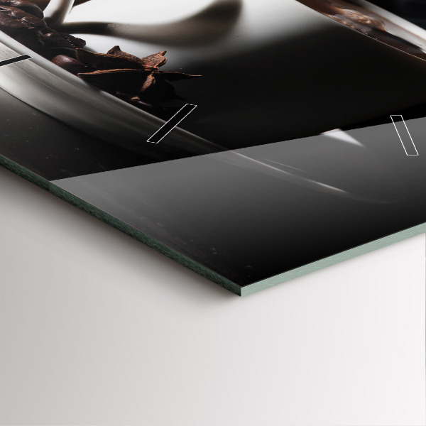 Ceas pătrat de perete din sticlă O ceașcă de cafea