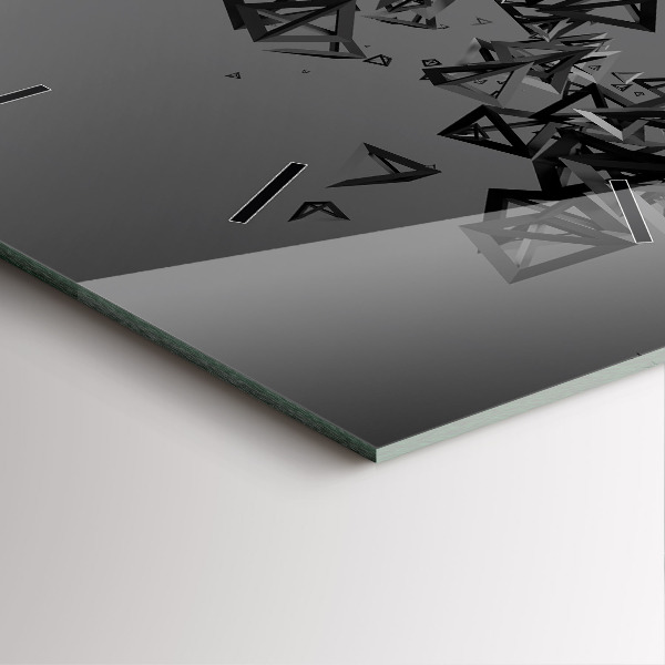 Ceas pătrat de perete din sticlă Abstracție întunecată