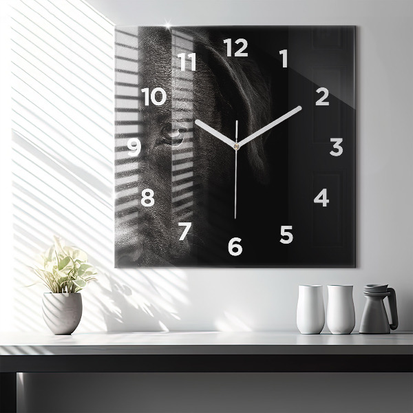 Ceas pătrat de perete din sticlă Câine și pisică scoțian