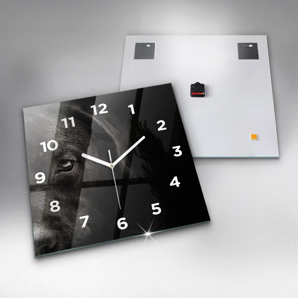Ceas pătrat de perete din sticlă Câine și pisică scoțian