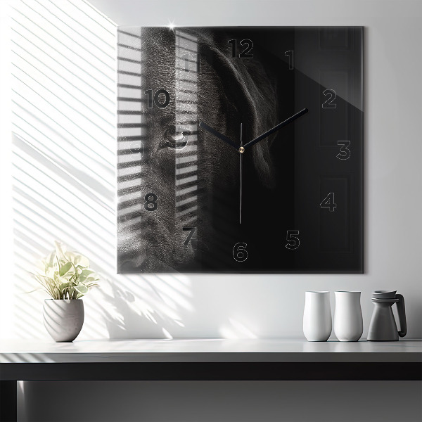 Ceas pătrat de perete din sticlă Câine și pisică scoțian