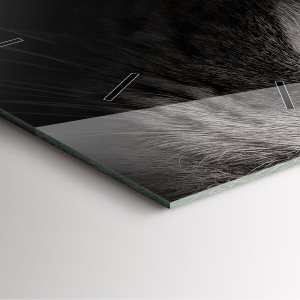 Ceas pătrat de perete din sticlă Câine și pisică scoțian