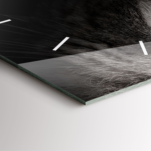 Ceas pătrat de perete din sticlă Câine și pisică scoțian