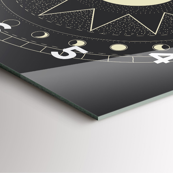 Ceas pătrat de perete din sticlă Fazele lunii