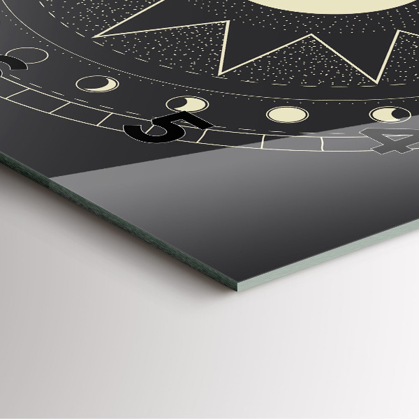 Ceas pătrat de perete din sticlă Fazele lunii