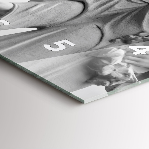 Ceas pătrat de perete din sticlă Sculptură înger veche