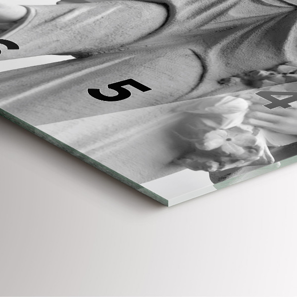 Ceas pătrat de perete din sticlă Sculptură înger veche