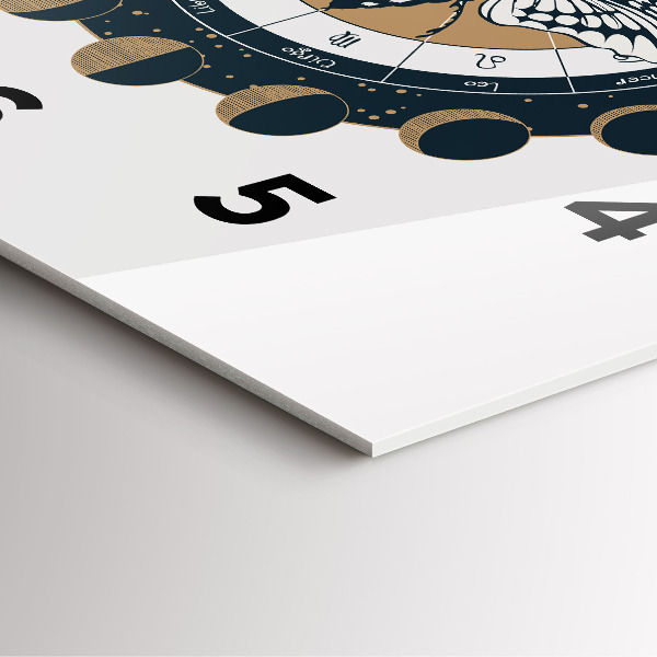 Ceas pătrat de perete din sticlă Fazele lunii și ochiul