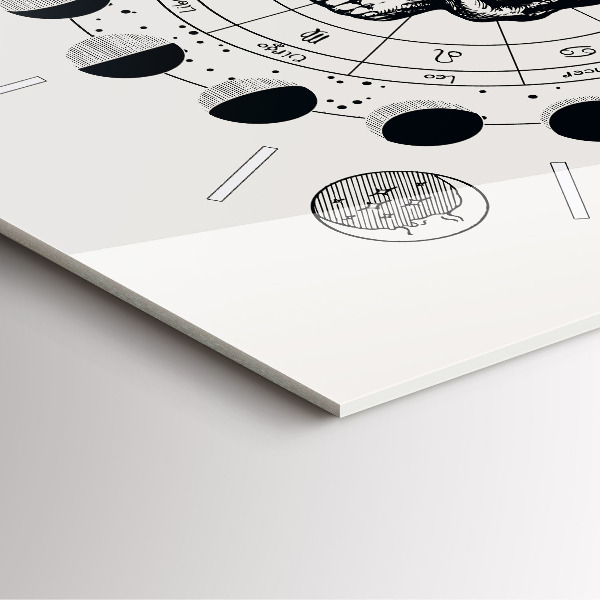 Ceas pătrat de perete din sticlă Fazele lunii