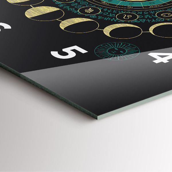 Ceas pătrat de perete din sticlă Fazele lunii