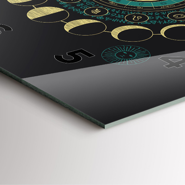 Ceas pătrat de perete din sticlă Fazele lunii