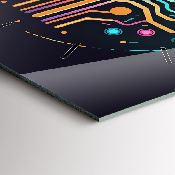 Ceas pătrat de perete din sticlă Abstracție colorată