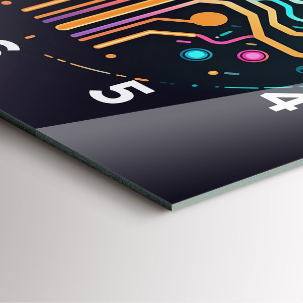 Ceas pătrat de perete din sticlă Abstracție colorată