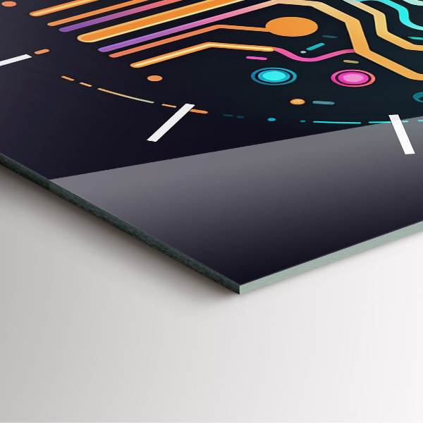 Ceas pătrat de perete din sticlă Abstracție colorată