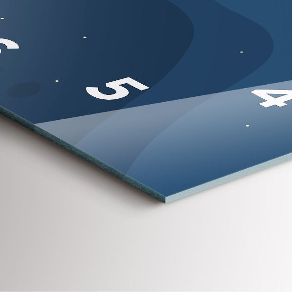 Ceas pătrat de perete din sticlă Valuri albastre