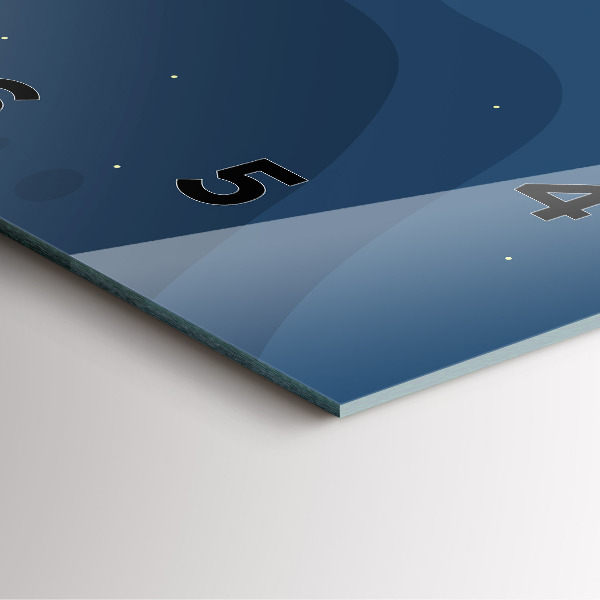 Ceas pătrat de perete din sticlă Valuri albastre