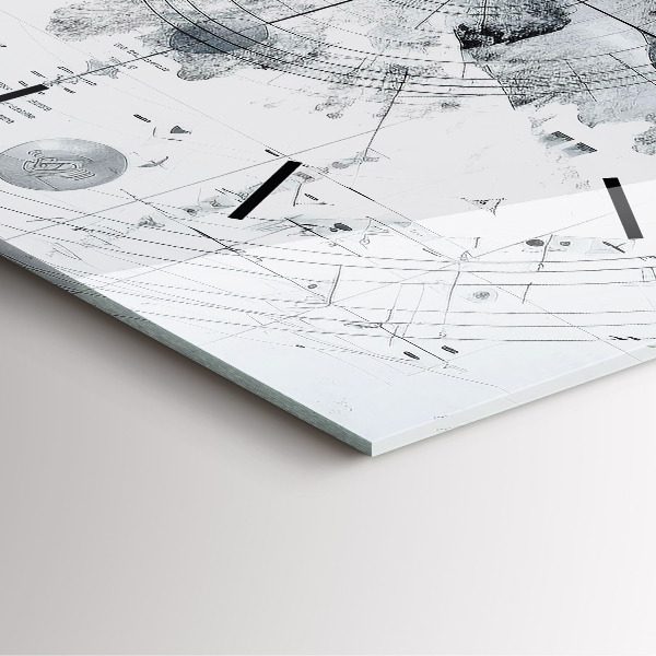 Ceas pătrat de perete din sticlă Munți de desene animate