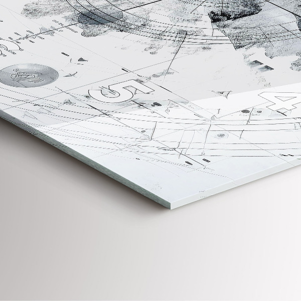 Ceas pătrat de perete din sticlă Munți de desene animate