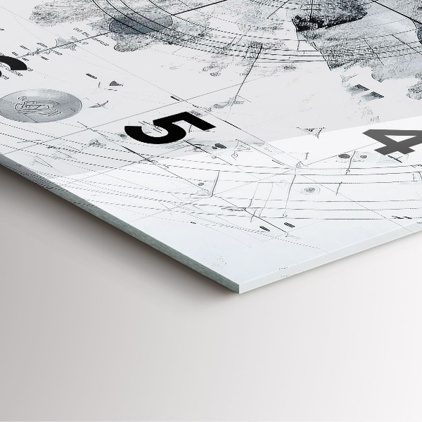 Ceas pătrat de perete din sticlă Munți de desene animate