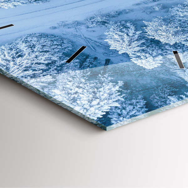 Ceas pătrat de perete din sticlă Pădure dintr-o dronă