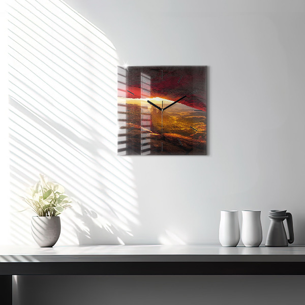 Ceas pătrat de perete din sticlă Marele Canion Arizona