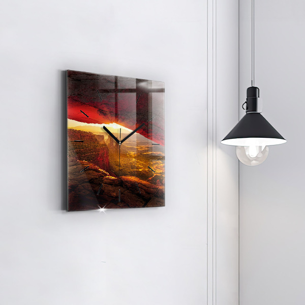 Ceas pătrat de perete din sticlă Marele Canion Arizona