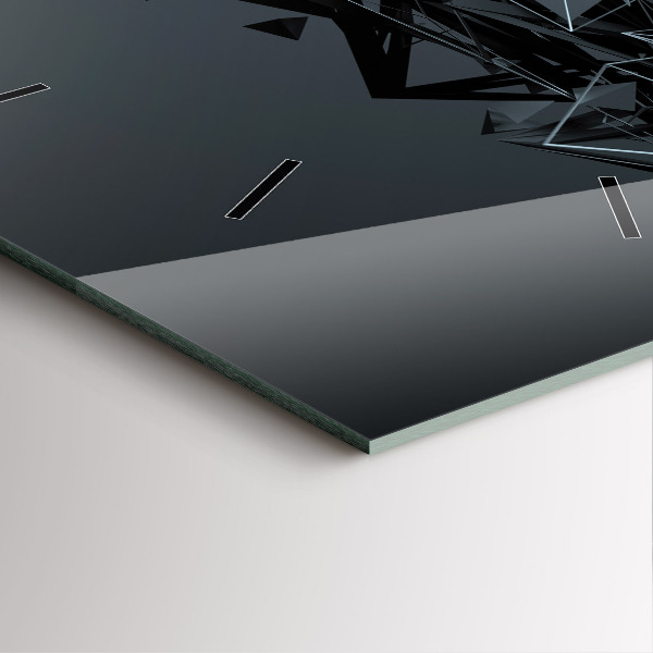 Ceas pătrat de perete din sticlă Abstracția neagră