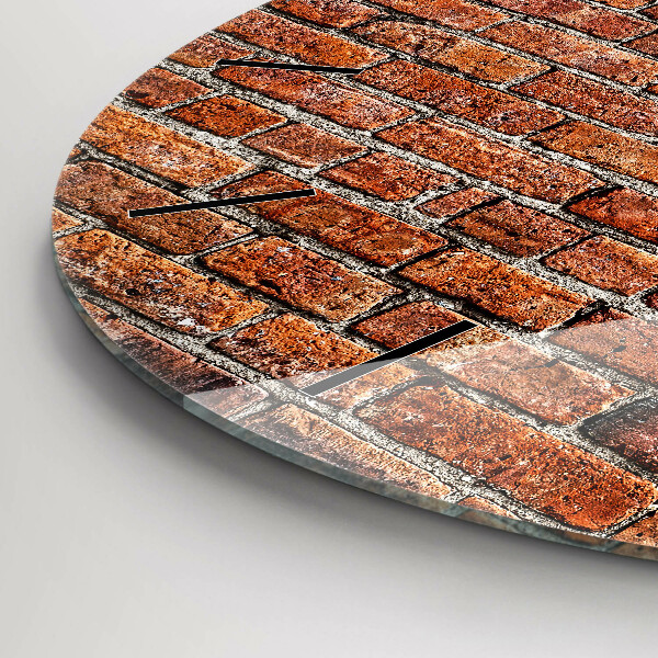 Ceas rotund de perete din sticlă Zid vechi de cărămidă