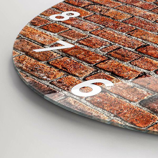 Ceas rotund de perete din sticlă Zid vechi de cărămidă